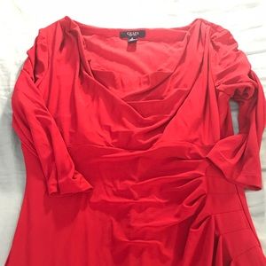 Red Fitted Chaps Dress